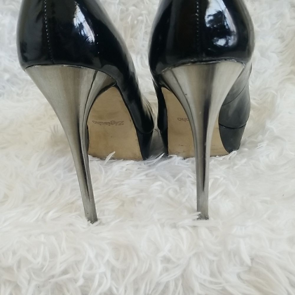 Zigisoho Black Patent Leather Pumps size 8.5 - Picture 7 of 10